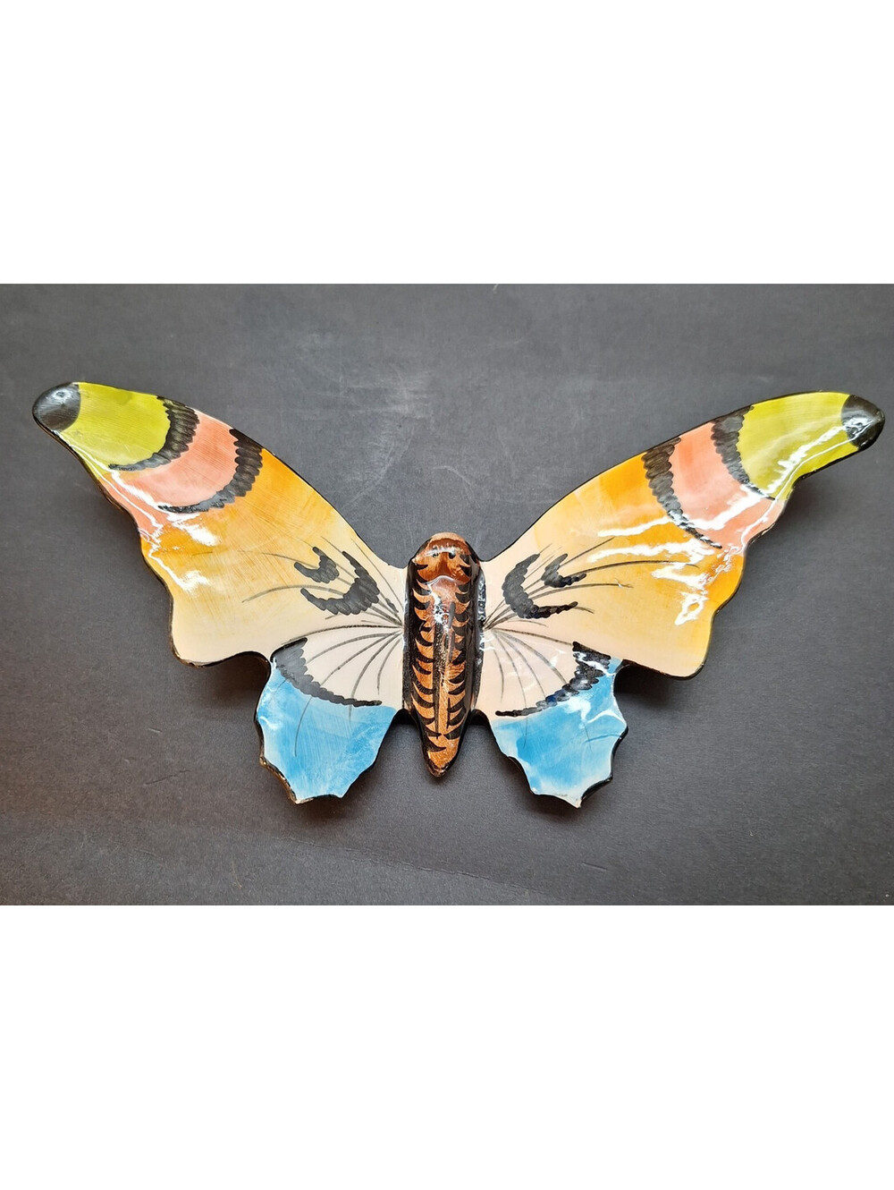 Cera'Gueda Portugal Hand Painted Ceramic Butterfly Wall Hanging